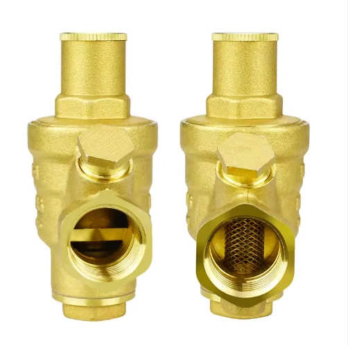 Adjustable PRV Brass Water Pressure Reducing Valve Regulator Double Gauge Hydraulic Power PN16