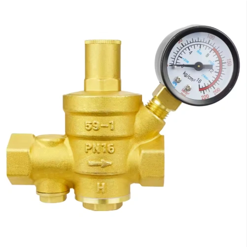 BSP Thread Manual Brass Pressure Regulator Water Pressure Reducing Valve with Removable Strainer Filter