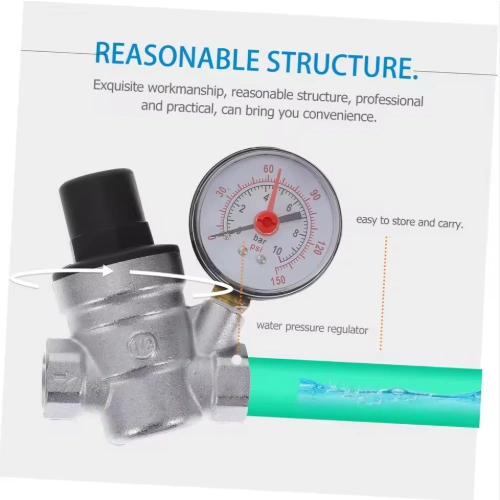 Nickel-plated Adjustable Brass PRV Pressure Reducing Regulating Regulator Valve with Gauge