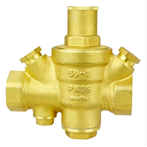 BSP Female Thread Adjustable Pressure Regulator Water Pressure Reducing Valve With Double Gauge
