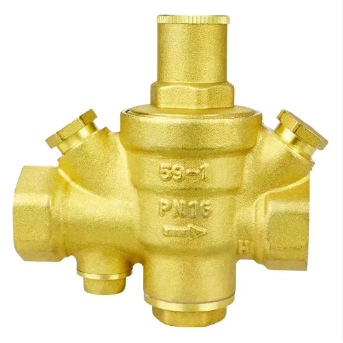 Adjustable PRV Brass Water Pressure Reducing Valve Regulator Double Gauge Hydraulic Power PN16