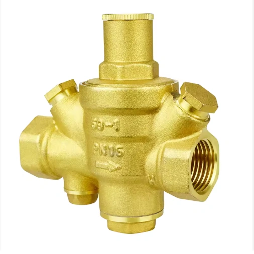 Adjustable PRV Brass Water Pressure Reducing Valve Regulator Double Gauge Hydraulic Power PN16